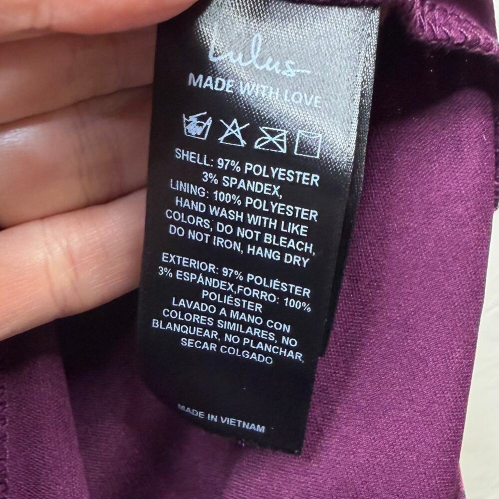 NEW Lulus Vasilia Plum Purple Satin Jacquard Full Tiered Corset Maxi Dress Small - Picture 11 of 11